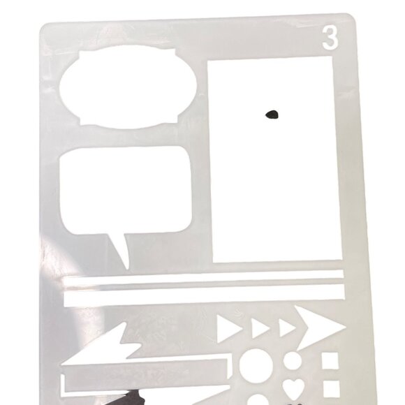 Reusable Art Planner Stencil Speech Bubbles Flags Checklist mq Mixed Media Suppl - Picture 2 of 3